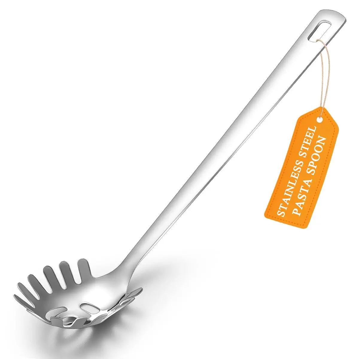 Spaghetti Spoon   Pasta Server Stainless Steel With Teeth One-piece Metal Noddle Kitchen Utensils Heat Resistant Dishwasher Safe Easy To Clean
