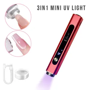 Classy Nail 3in1 UV/LED Manicure Handheld Lamp with LED Display and Magnet and Silicone Stamper - Red