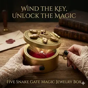 Five Snake Gate Mechanical Jewelry Box - Steampunk Mystery Ring Case for Magic Lovers, Unique Proposal & Anniversary Gift