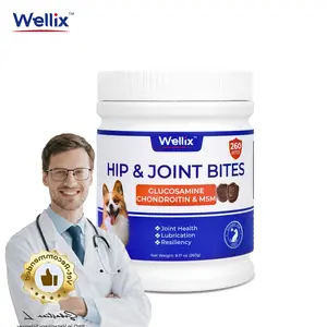 260-Count Wellix Dog Hip and Joint Chews, Joint Supplement with Glucosamine Chondroitin MSM, Hip & Joint Pain Relief for All Breeds