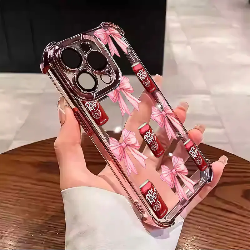 Casing For iPhone 16 15 14 13 12 11Pro Max Plus Cover Phone Case dr pepper aesthetic Soft Silicon TPU Edge anti-drop case Shockproof Phone Cases 1073