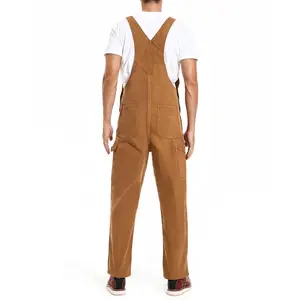 fashion Men's Duck Bib Overalls - Relaxed Fit Workwear with Adjustable Straps & Tool Pockets for Farming, Construction & Industrial Work Menswear Suits