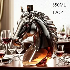 Creative Zodiac Horse Head Shaped Decanter, 11.83oz Versatile Portable Liquor Dispenser, Home Decor Ornament, Holiday Party Gift