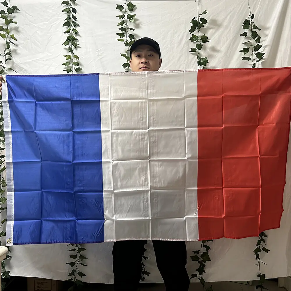 TIKI flag France flag 3x5fts 90*150cm Polyester blue white red fra fr french Hanging Banner Decoration French flag