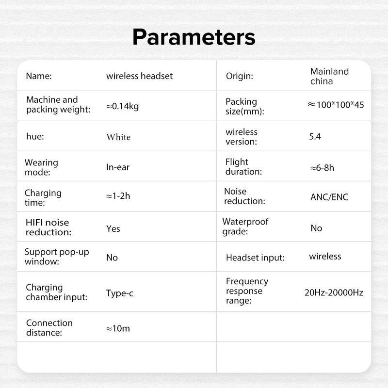 Wireless Active Noise Cancellation, BT 5.4 Headphones, Premium Sound Long Distance Connection Headset, Light-Weight Earbuds Built-in Microphone, Halloween/Christmas Gifts bluetooth kopfhörer Earbuds with LED Display  sport hifi immersive Audio White