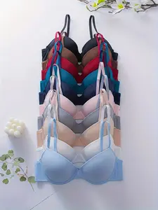 Women's Underwire Bra Solid Color Smooth Seamless Comfort Elastized Molded Everyday Lingerie with Multiple Colors