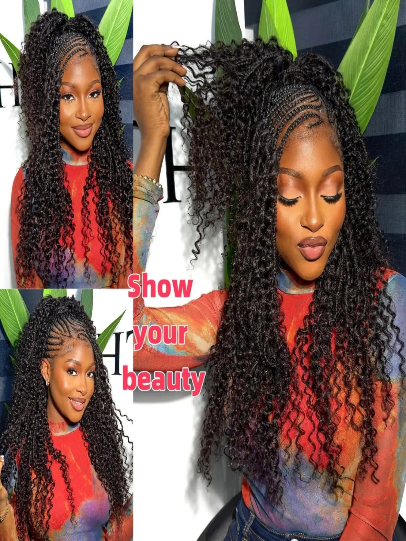 Burmese Water Wave Human Crochet Hair 18 Inch 60g 1 Pack Knotless Pre-Separated Feather Crochet Human Hair Extensions Curly Invisible Pre Looped Micro-Link Crochet Hair Bundles for Women