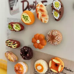24pcs Mini Bread Theme Magnetic Fridge Magnets Set, Cute Kitchen Decor Accessories for Notes Photos Organization, Perfect Gift for Women