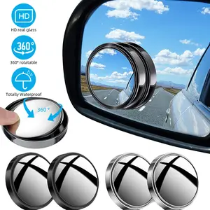 Universal Car Blind Spot Mirror, 2 Counts 360 Degree Adjustable Car Rearview Mirror, Car Auxiliary Mirror for Sedan, Truck, SUV & Motorcycle