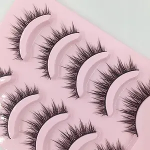 5 Pairs Dense COS False Eyelashes Imitation Makeup Big Eye Barbie Cluster Eyelashes Cross Stage Long Eyelashes Natural