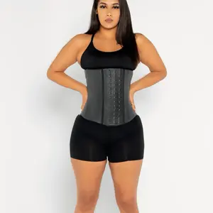Black Latex Waist Trainer - Shapewear for Women's Wear, Sleek Design for Enhanced Comfort and Style - Womenswear