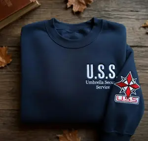 Embroidered U.S.S Resident Evil Embroidered Sweatshirt, Umbrella Corporation Shirt, Raccoon City Police Department Tee, Horror Gamer Gift