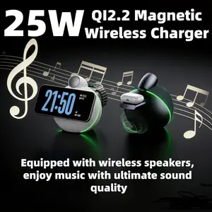 25w Qi2.2 Fast Wireless Charger Stand, RGB Rhythm Light, Compatible with iPhone 17/16/15/14/13/12 Pro, Iwatches, AirPods