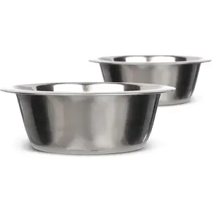 Stainless Steel Dog and Cat Bowls (2 Pack) Neater Feeder Deluxe or Express Extra Replacement Bowl (Metal Food and Water Dish) (1.5 Cup Deep)