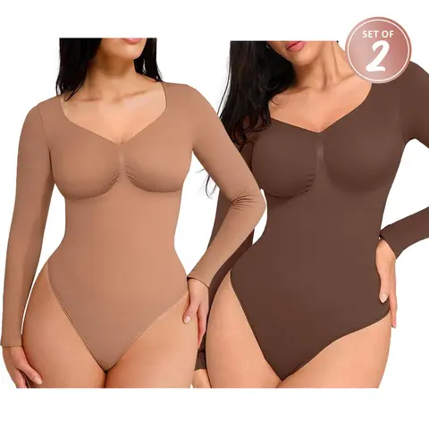 FeelinGirl #Livestream Long Sleeve Bodysuit 2-Piece Bunlde #1