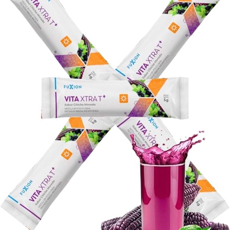 FuXion Vita Xtra T - Fast Acting Energizing Herbal Tea - Energy Boost Powder - Natural Vitality Support - 28 Sticks Beverage Vitamin Drink Flavor