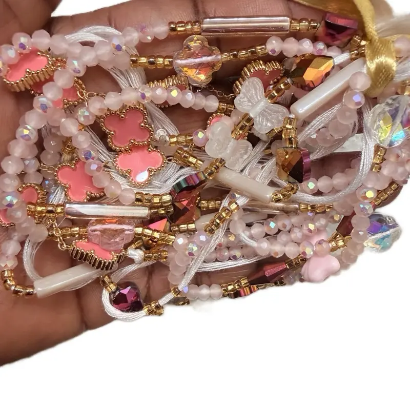Beautiful Crystal African Waist Beads with Chain Featuring  display picture 3