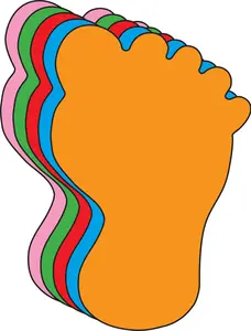 SHAPES ETC. Large Assorted Color Creative Foam Cut-Outs - Foot