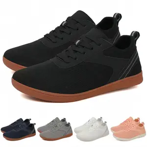 Men Women Minimalist Barefoot Shoes, Wide Toe Box Zero Drop Casual Sneakers, Breathable Knit Flat Shoes for Walking, Gym, and Everyday Wear
