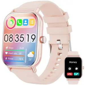 Smart Watch, 100+ Sports Modes Smartwatch with 1.83" HD Touchsreen, IP67 Waterproof, Sleep Monitor, Bluetooth Call & Music Control Fitness Watch for Android/iPhone (Pink)