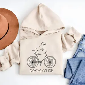Doxycycline Pharmacy Pun Hoodie Dachshund on Bicycle Pharmacists Hoodie Veterinary Pharmacy Gift Pharmacists & Technicians Gift