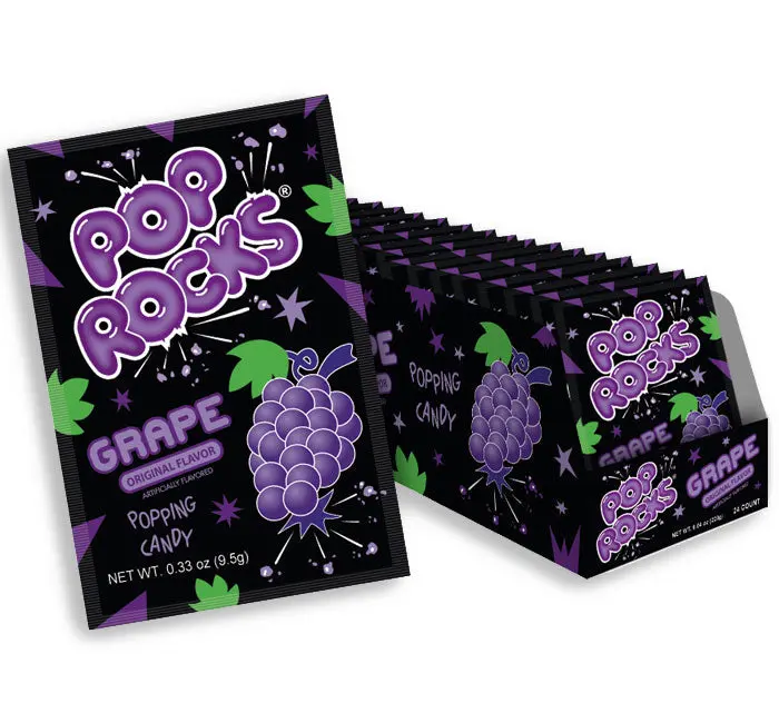 Pop Rocks Grape Popping Candy – Fizzy Candy Packs - 24 Pack