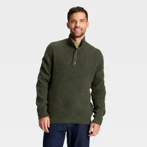 Men's Mock Neck Button Sweater - Goodfellow & Co