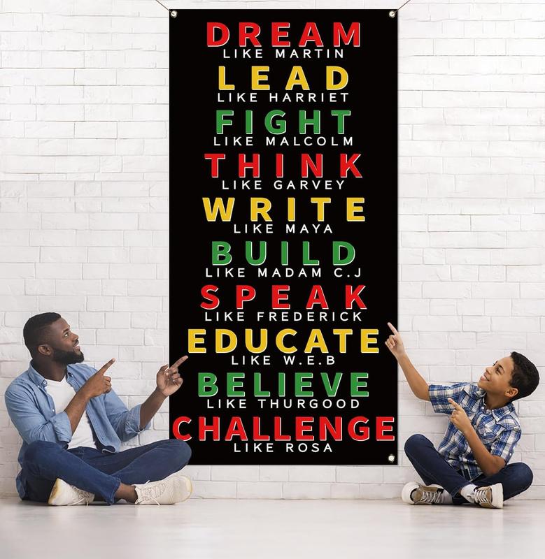 36x72in Black History Month Door Cover African American Festival Party Juneteenth Classroom Door Banner for Home Porch Decoration