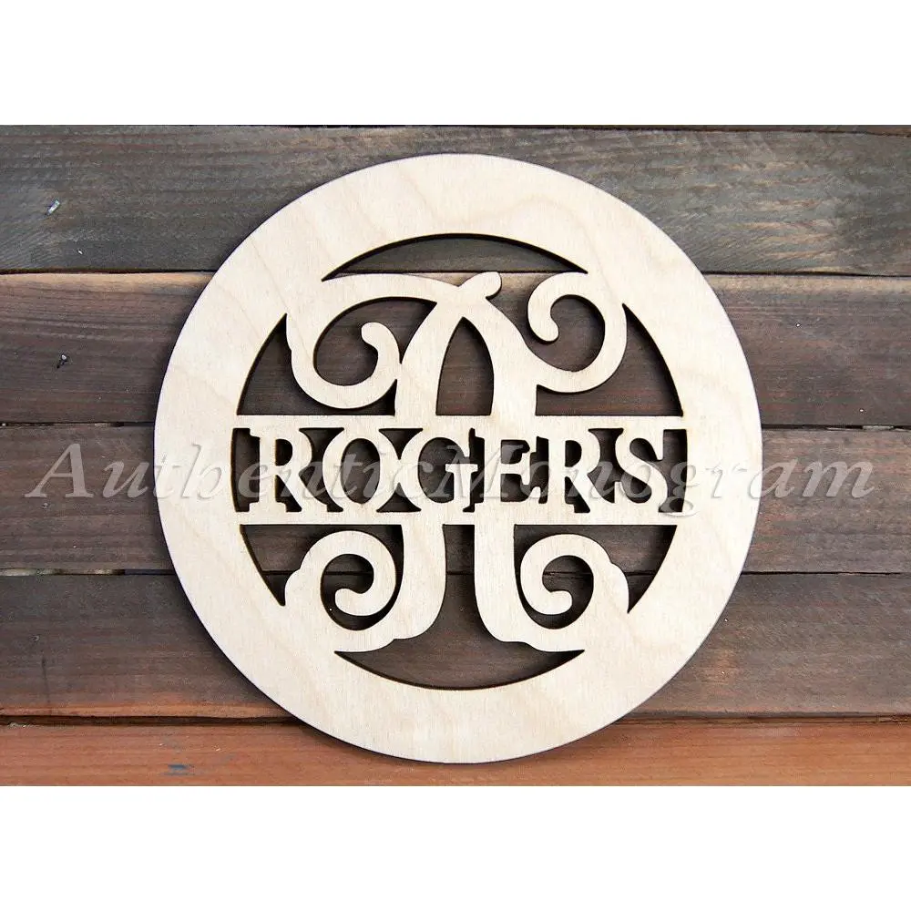 Personalized Family Sign Personalized Gift Family Name Initial WOODEN MONOGRAM Unpainted - Home Decor - Wedding Decor - Door Hanger