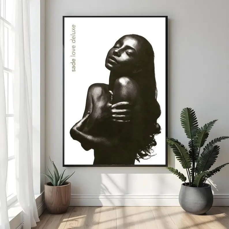 Sade Graphic Print Bordered Unframed Paper Poster - Classic Wall Picture Decor, Trendy Aesthetic Rustic Room Decor, Multi-Size (8x10,11x17,12x18,16x24,24x24,27x40,30x30), Home Supplies for Bedrooms, Tube-Shipped