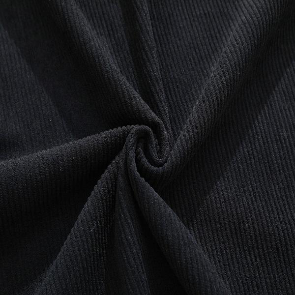 2 Counts Men's Corduroy Polo Shirt Green & Black Two-Tone Loose Long Sleeve Casual Coat Medium Fit Polyester