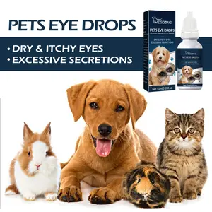 Pet Eye Drops for Cats and Dogs - Glycerin Panthenol Sodium PCA - Removes Tear Stains Relieves Itching Cleans Eyes - Dry Itchy Eyes Excessive Secretions