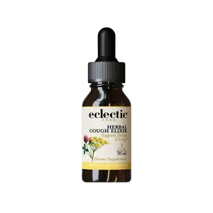 Eclectic Herb - Natural Herbal Cough Elixir for Kids | Black Cherry Flavored | Supports Throat & Lungs | Concentrated, Alcohol-Free, Organic, Vegan, Non-GMO, Gluten Free (1 fl oz | 30 ml)