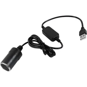 USB A Male to 12V Car Cigarette Lighter Socket, USB to Cigarette Lighter Adapter, Cigarette Lighter Socket Female Converter Cable for Dash Cam, GPS, Car LED Light Strips, etc.(USB A)