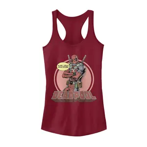 Juniors Womens Marvel Deadpool Whatever Racerback Tank Top