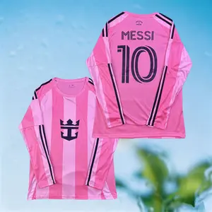 2024 2025 Pink Home 10 Messi Long sleeve Soccer Jersey