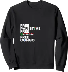 Free Palestine Free Sudan Free Congo Unisex Sweatshirt, Full Color