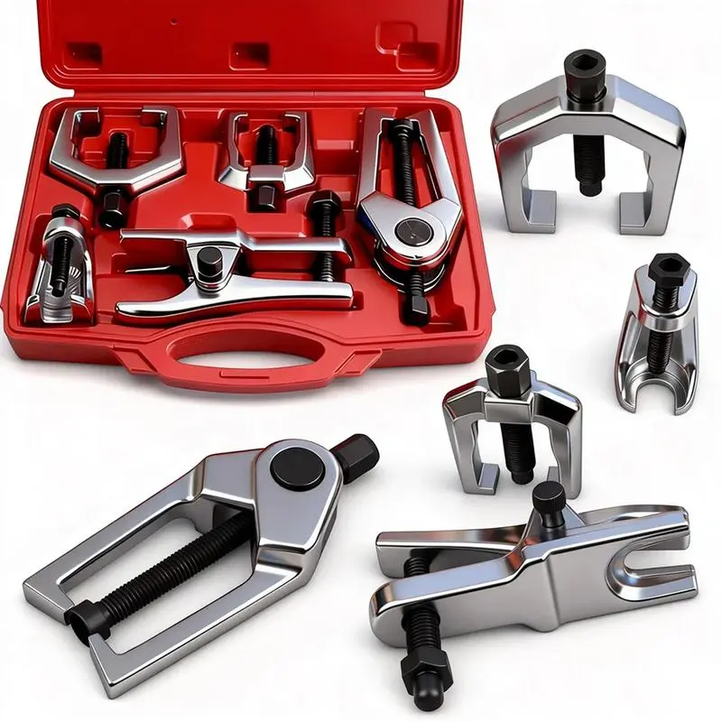【DealsForYouDays】5-in-1 Front End Service & Splitter Removal Kit, Heavy Duty Ball Joint Separator, Tie Rod End Puller & Pitman Arm Removal Tool Set for Cars & Trucks