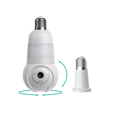 Luna Light Cam 2K Light Bulb Security Camera - Socket-Mounted PTZ Indoor/outdoor Camera, Next-Gen Descriptive AI Alerts, 360° Pan-Tilt, Color Night Vision, Built-In LED & Spotlight, Local Recording, 2.4GHz WiFi, Easy Porch/Front Door Installation