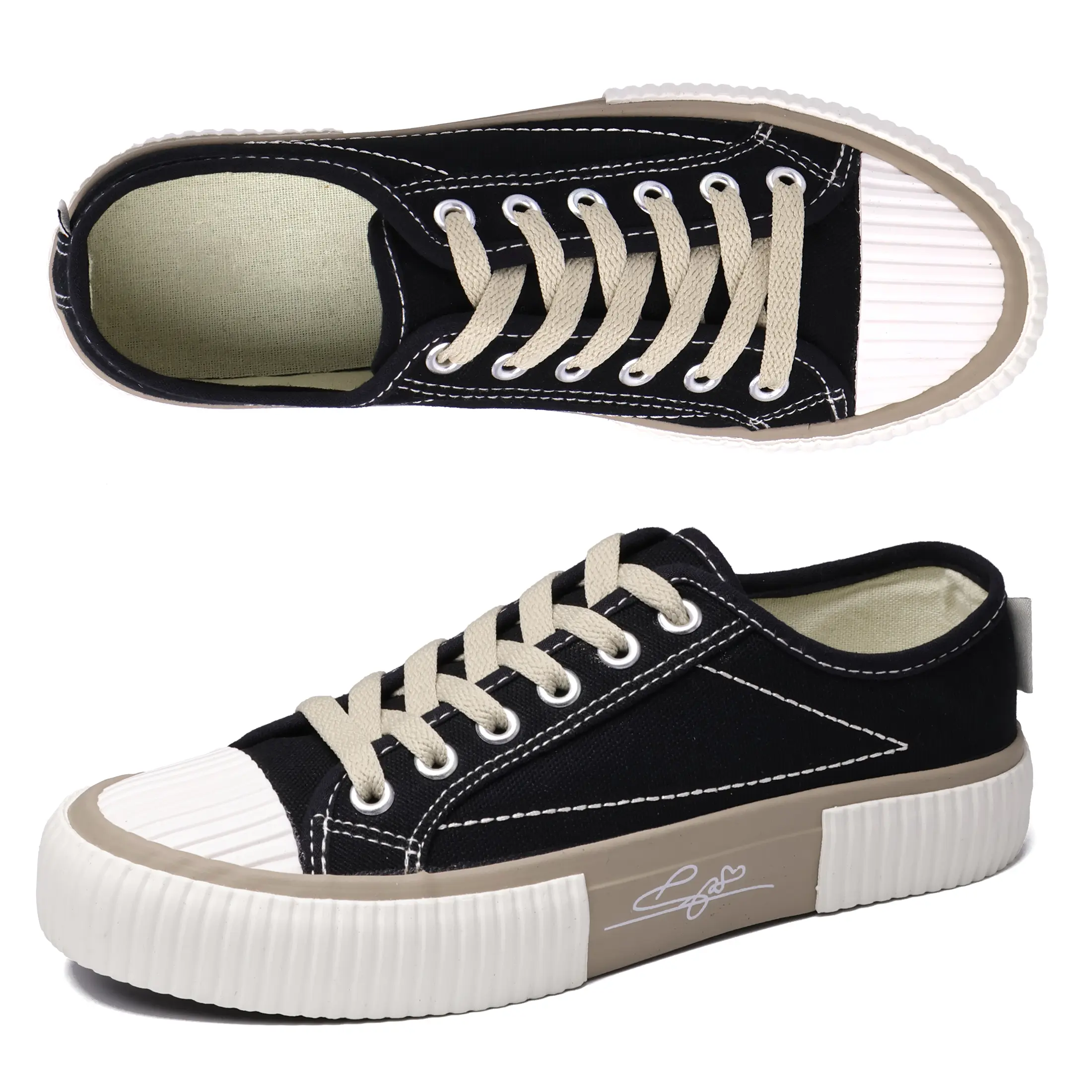 Women's Canvas Tennis Shoes Low Top Casual Sneakers For Women Lace Up Fashion Comfortable Walking Shoes