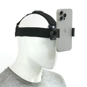 Adjustable Head Mount Phone Holder for First-Person Video Recording - Universal Clip for Smartphones & Action Cameras, Comfortable Head Strap for Vlogging, Sports, Tutorials & Hands-Free Filming