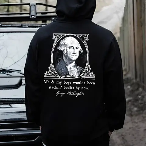 George Washington Stackin Bodies Shirt Funny Patriotic Founding Fathers Shirt Pro 2A History Meme Graphic Tee Mens Black T-Shirt