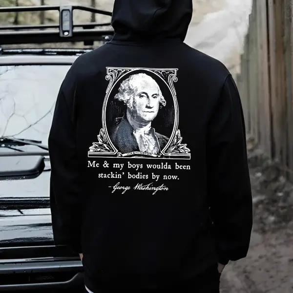 George Washington Stackin Bodies Shirt Funny Patriotic Founding Fathers Shirt Pro 2A History Meme Graphic Tee Mens Black T-Shirt
