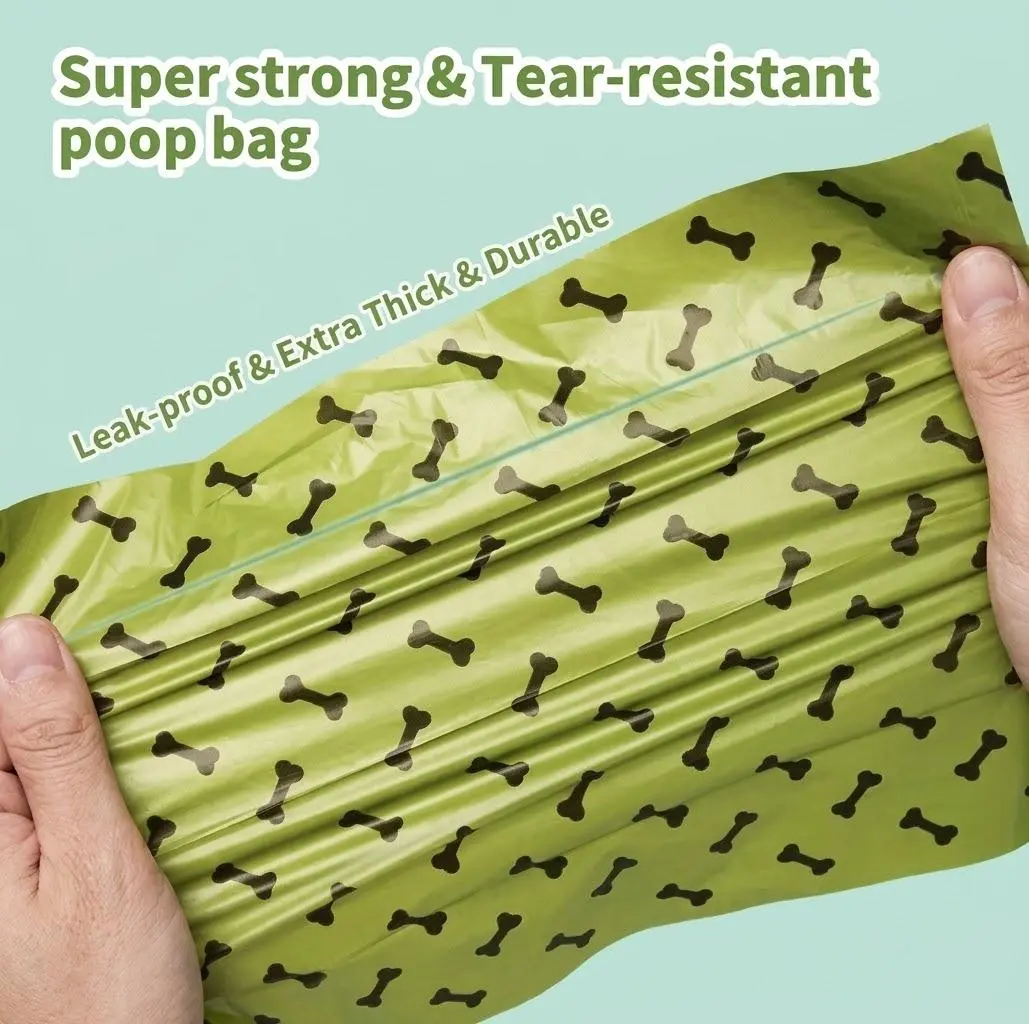 600 PCS 40 Rolls Biodegradable Pickup Bag for Pets - Eco-Friendly Waste Bags with Paw Prints Design