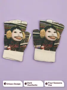 Unisex Dark Fashion Gloves, All-Seasons Wearable Y2K Style Fingerless Gloves, Slim-Fit Moderate Fabric, Perfect for Men & Women