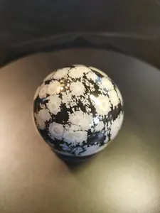 Beautiful Polished 60mm Snowflake Obsidian Sphere