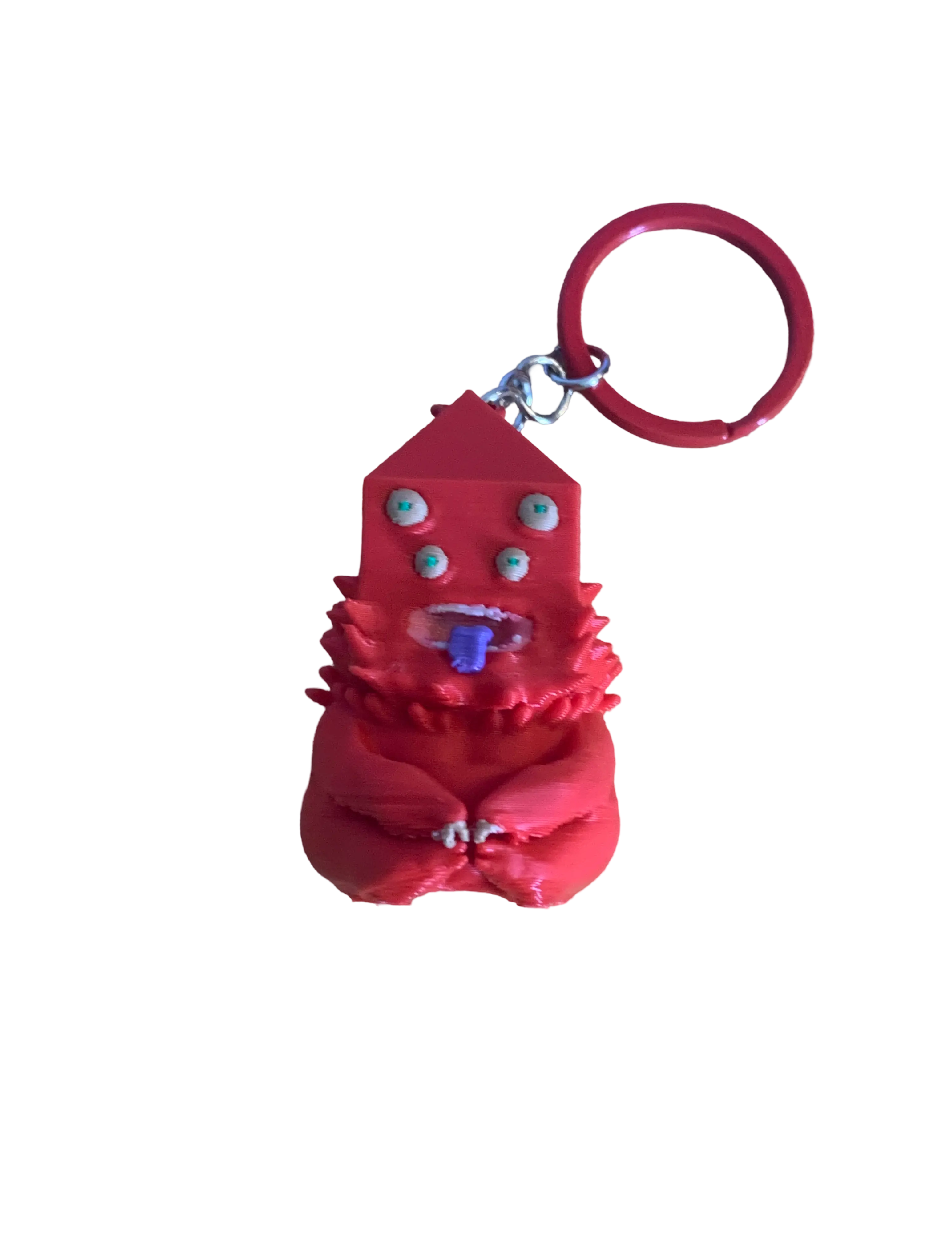 Cool Red Golb Keychain, 3D-Printed PLA Character Key Ring for Fans, Durable and Lightweight Keychain Accessory for Backpacks, Cool Keychains