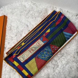 Pre-owned HERMÈS Silk Bag Accessories Patchwork Horse Shawl/Scarf