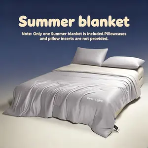 Luxury Ice Silk Summer Quilt, Modern Minimalist Cool Air Conditioner Blanket, Breathable Sweat-Wicking, Soft Skin-Friendly, Multiple Colors and Sizes