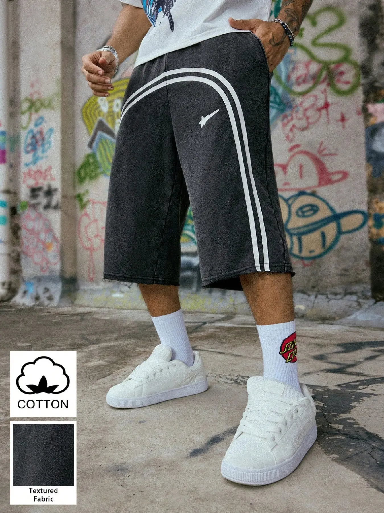Men's Cotton Sweatpants with Star Pattern, Trendy Striped Design, Casual Comfy Sporty Loose Fit for Couples, Perfect Gift for Boyfriend or Husband, Sports Bottoms, Athleisure Bottoms